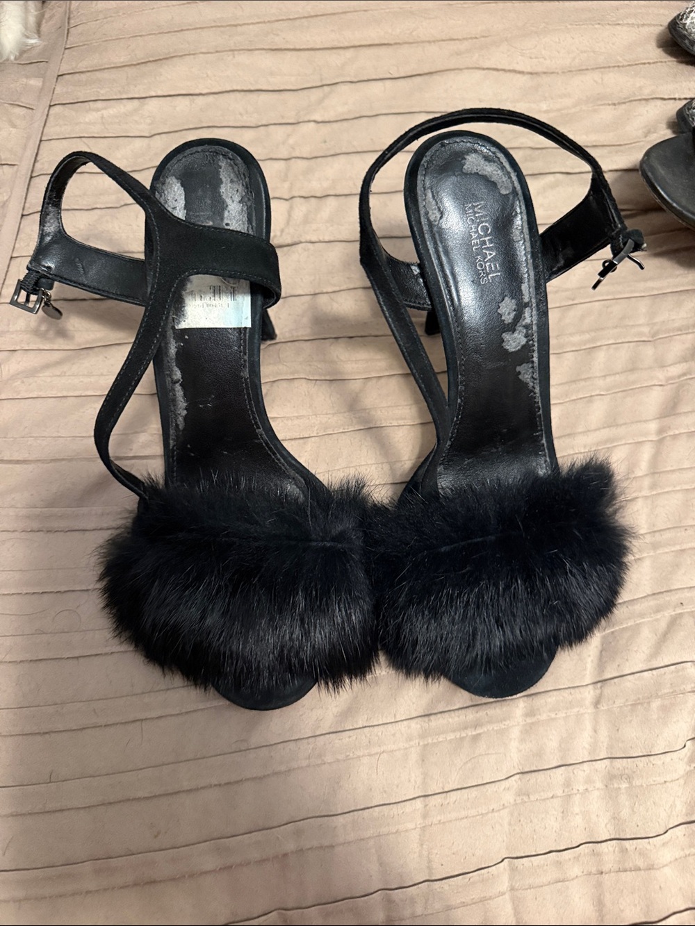 MICHAEL Michael Kors Black Fur Strap Heels
